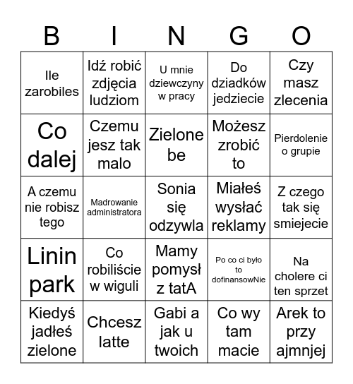 Świąteczne bingo 2 Bingo Card