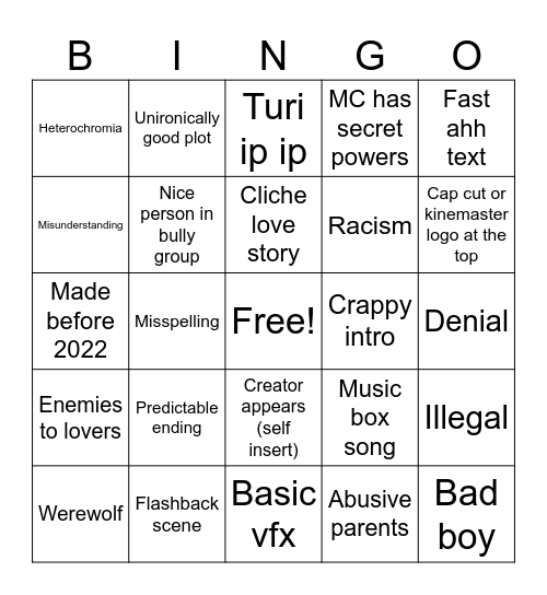 Gacha life Bingo Card