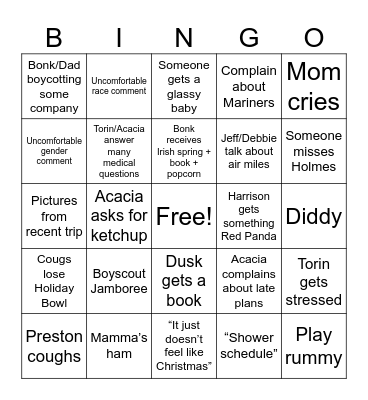 Christmas Bingo Card