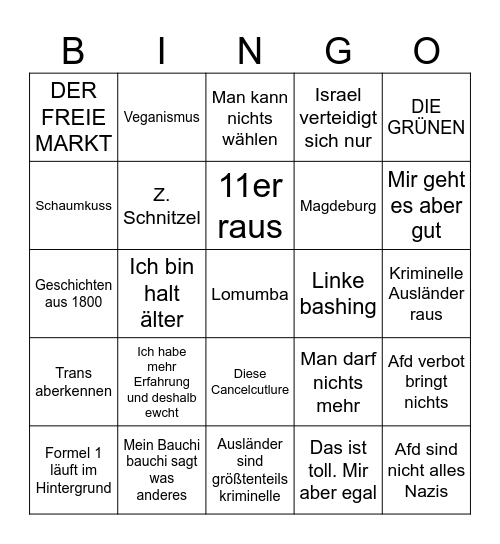 Weihnachtsbingo Card