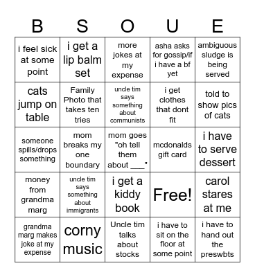 Christmas Bingo Card