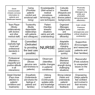 OCCUPATION Bingo Card