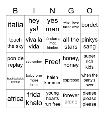 RØPLEBINGO Card
