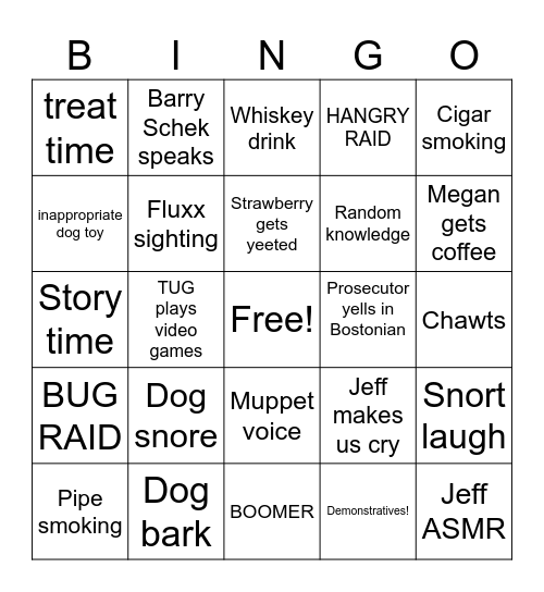 Lawrax Bingo Card