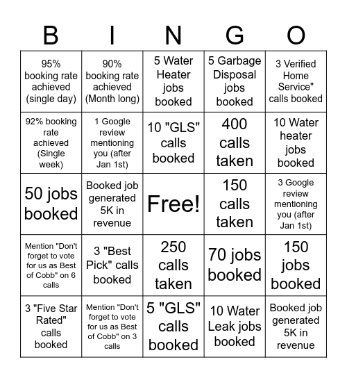 Superior Bingo Card