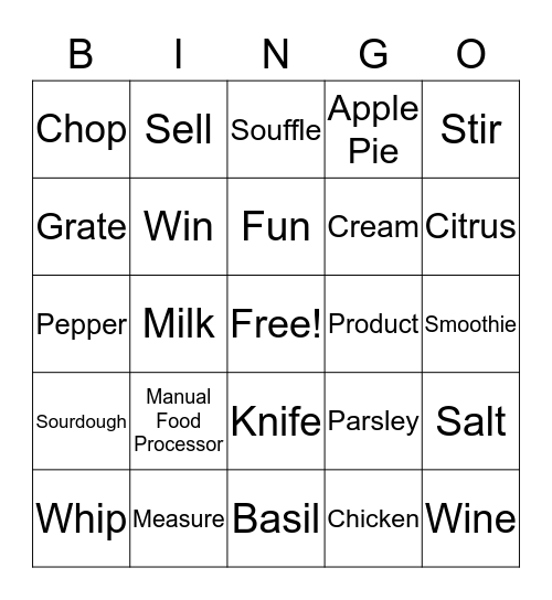 Pampered Chef Bingo!! Bingo Card