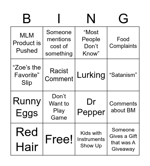 Tequila 24 Bingo Card