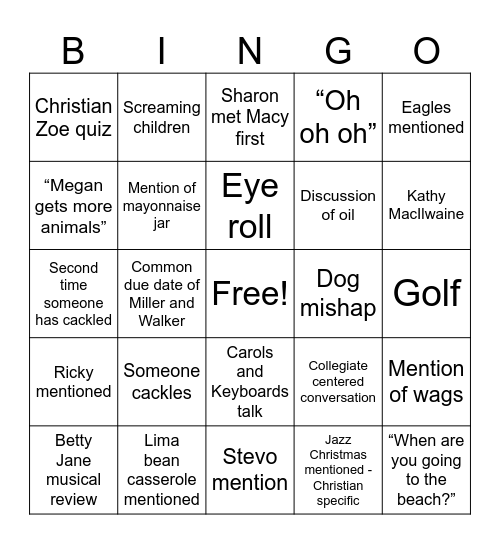 Cherry Bingo Card