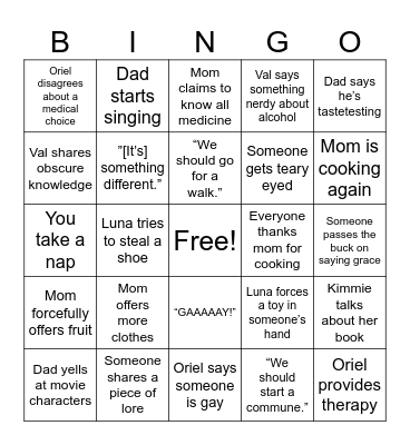 Restifichristmas Day 2 Bingo Card