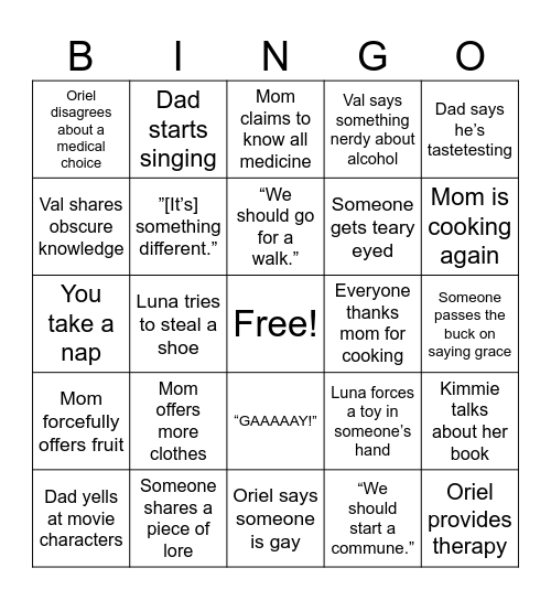 Restifichristmas Day 2 Bingo Card
