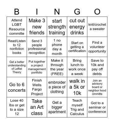 2025 GOALS Bingo Card
