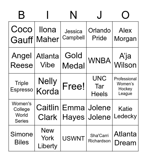 Jolene Jolene 2024 Wrapped Bingo Card