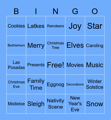 Holiday Party Bingo Card