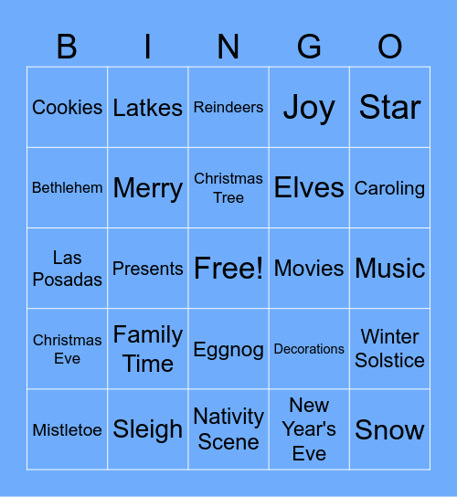 Holiday Party Bingo Card