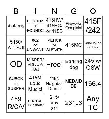 Dispatch New Year Bingo Card