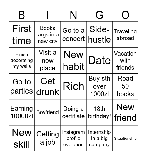 2025 Bingo Card