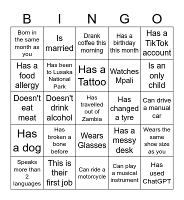 ZNBS End Year Celebration Bingo Card