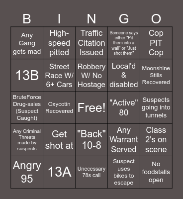 UPD Bingo Card