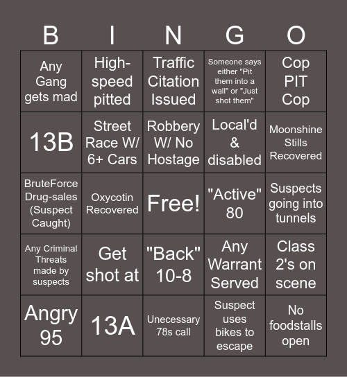 UPD Bingo Card