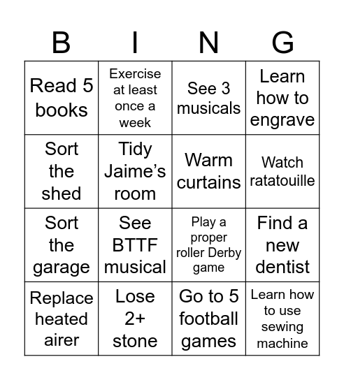 2025 Bingo Card