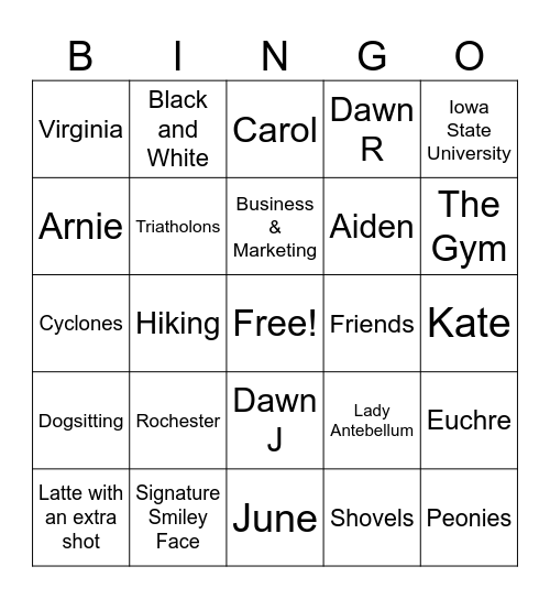 Get to Know Grace Bingo Card