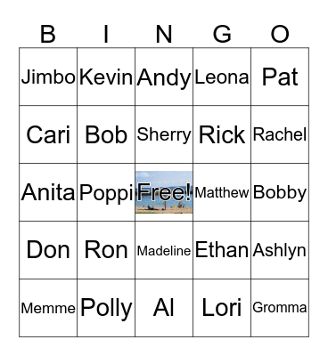 Family Fun Bingo Card