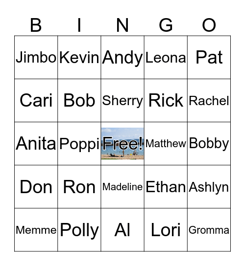 Family Fun Bingo Card