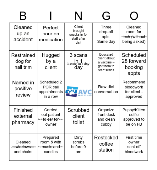 Reception Bingo Card