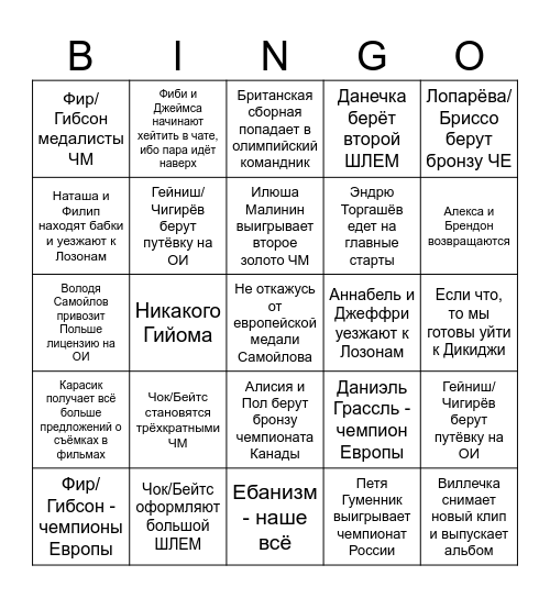 Бинго 2025 Bingo Card