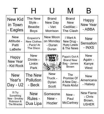 Happy NEW Year Bingo Card