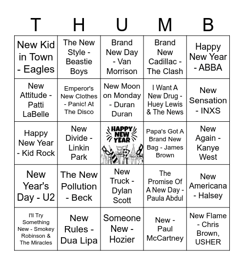 Happy NEW Year Bingo Card