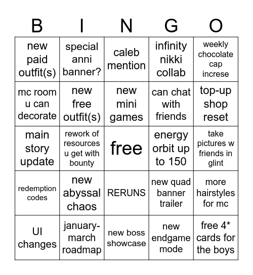 lads 3.0 livestream Bingo Card