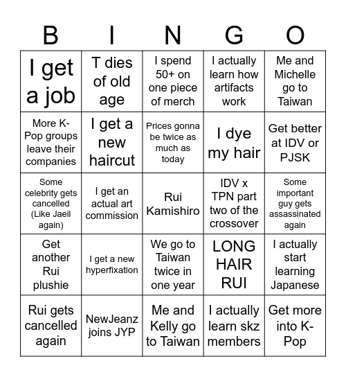 2025 Bingo Card