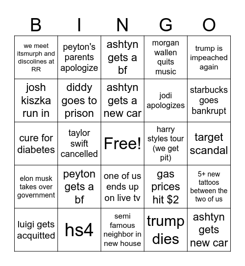 2025 Bingo Card