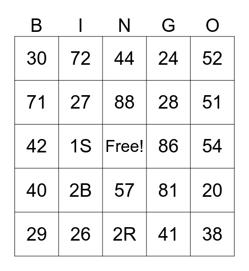 Police Signals Bingo Card