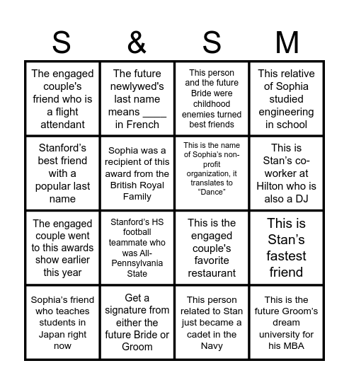 #MaisonAccomplished Bingo Card