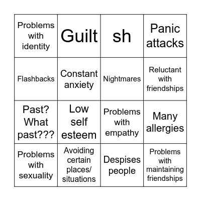 TRAUMA BINGO Card