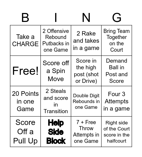 Kyah's Dulcich BINGO Card