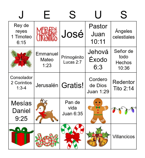 Jesus Bingo Card