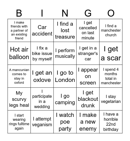 me bingo 2025 Bingo Card