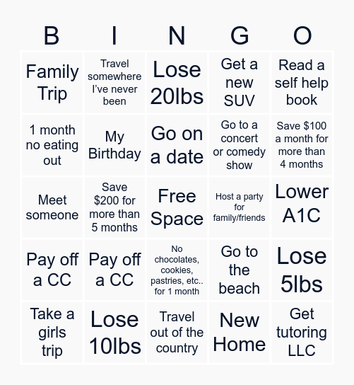 2025 Vision Bingo Card