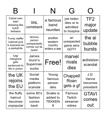 2025 Bingo Card