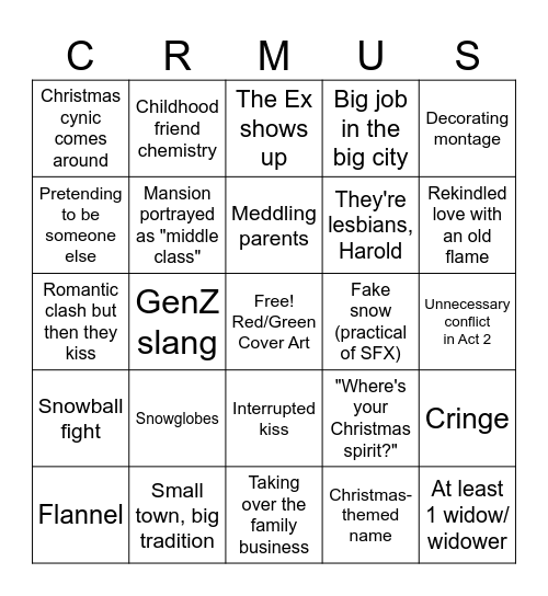 It's Crimus Bingo Card