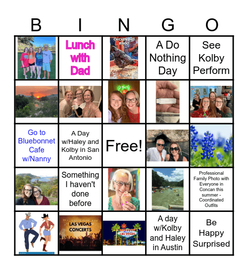 Kimberly's 2025 Bingo Card