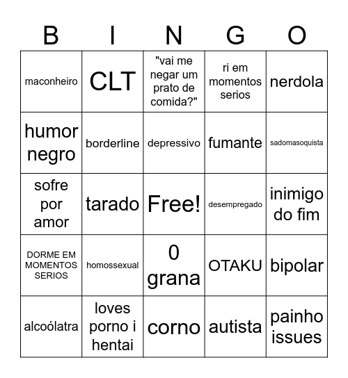 NERDS@YAHOO Bingo Card