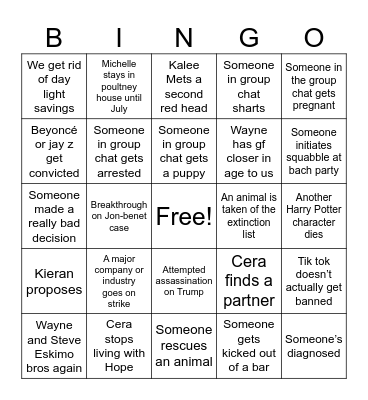 2025 Bingo Card