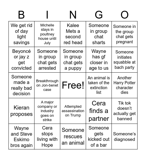 2025 Bingo Card