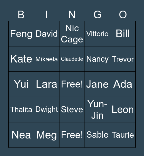 DBD Survivor Bingr Bingo Card