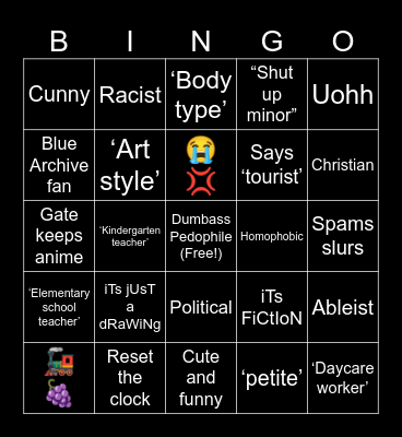 Lolicon Bingo Card