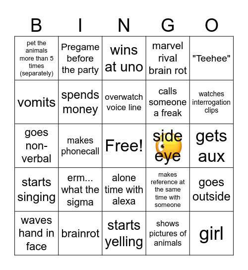 Adrianna bingo Card